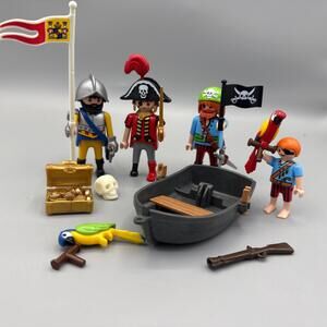 Playmobil Figures Pirates Parrot Swords Conquistador Lot Treasure Chest Gold